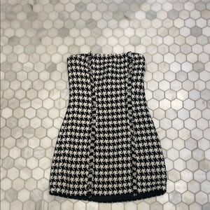 Chic Black and White Houndstooth Dress